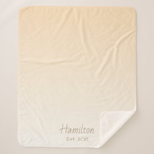 Moderne Cream Gradiënt & Familienaam Sherpa Deken (Voorkant)