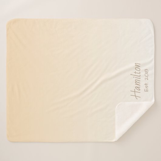 Moderne Cream Gradiënt & Familienaam Sherpa Deken (Voorkant (horizontaal))
