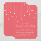 Moderne Cream Hearts op de partij voor koraalrode Kaart (Voorkant / Achterkant)