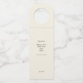 Moderne Cream Peach Citroen Bruiloft Limoncello Flessenhanger (Achterkant)