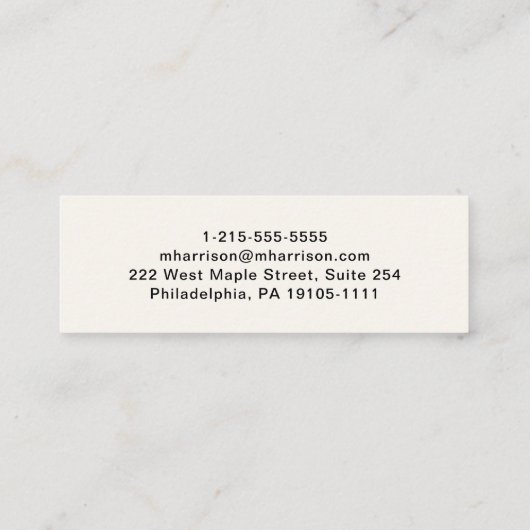 Moderne Cream van de Professionele QR van het Manu Mini Visitekaartje (Achterkant)