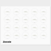 Moderne Cream & White Simple Custom Wedding Ronde Sticker (Vel)