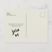 Moderne Cream & White Simple Wedding Save the Date Briefkaart (Achterkant)