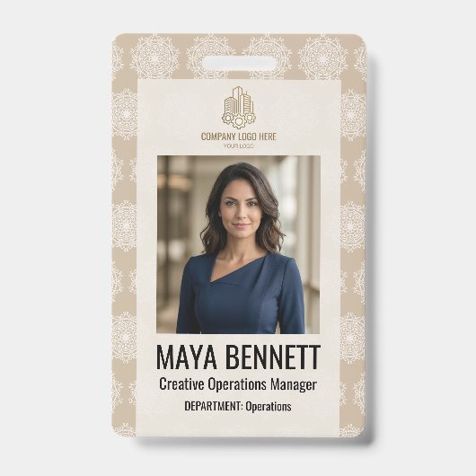Moderne Creatief Team Design | Aangepaste Foto, Na Badge (Voorzijde)