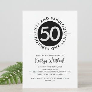 Moderne Creatieve 50 en Fabulous 50ste Verjaardag Kaart