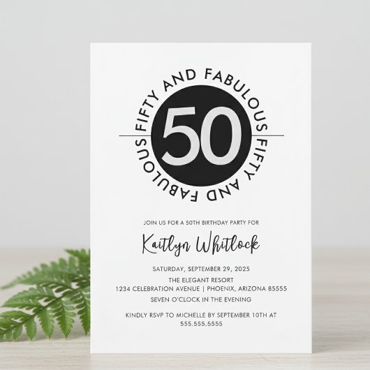 Moderne Creatieve 50 en Fabulous 50ste Verjaardag Kaart
