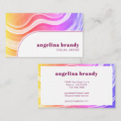 Moderne Creatieve Abstracte regenboogstripes Visitekaartje (Voorkant / Achterkant)
