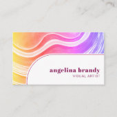 Moderne Creatieve Abstracte regenboogstripes Visitekaartje (Voorkant)