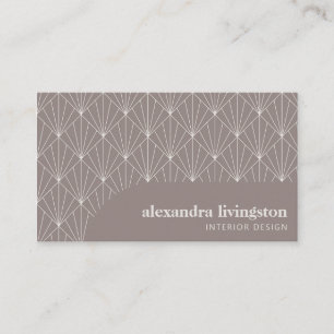 Moderne Creatieve Art Deco Taupe Bruin Professione Visitekaartje