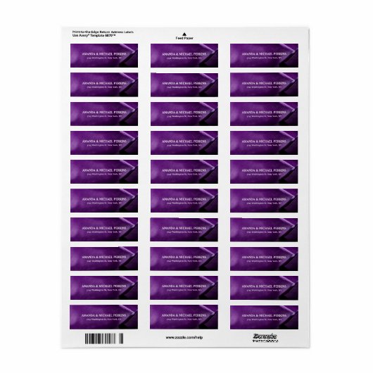 Moderne creatieve bloesem violette kleur familie s etiket (Full Sheet)