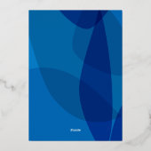 Moderne Creatieve Boho Abstracte Blauwe Trouw Goud Folie Uitnodiging (Achterkant)
