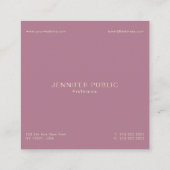 Moderne Creatieve Elegante Premium Silk Finish Lux Vierkante Visitekaartje (Achterkant)