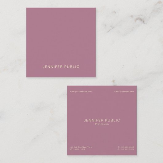 Moderne Creatieve Elegante Premium Silk Finish Lux Vierkante Visitekaartje (Voorkant / Achterkant)