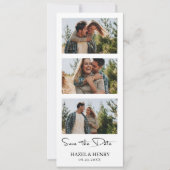 Moderne creatieve fotocabine strip save the date (Voorkant)