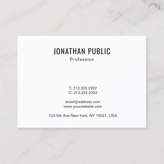 Moderne, creatieve, minimale Sjabloon Professional Visitekaartje (Achterkant)