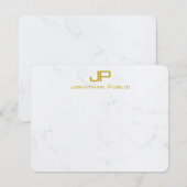 Moderne Creatieve Monogram Goud Witte Marmer Trend Notitiekaartje (Voorkant / Achterkant)