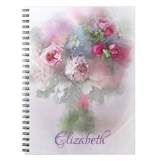 Moderne creatieve olieverfschilderij bloemen elega notitieboek (Voorkant)
