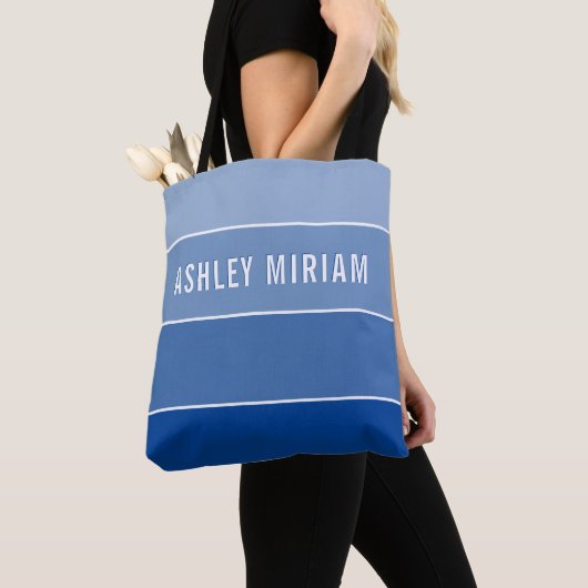 MODERNE creatieve ombre gradiënt ROYAL BLUE Tote Bag (Dichtbij)