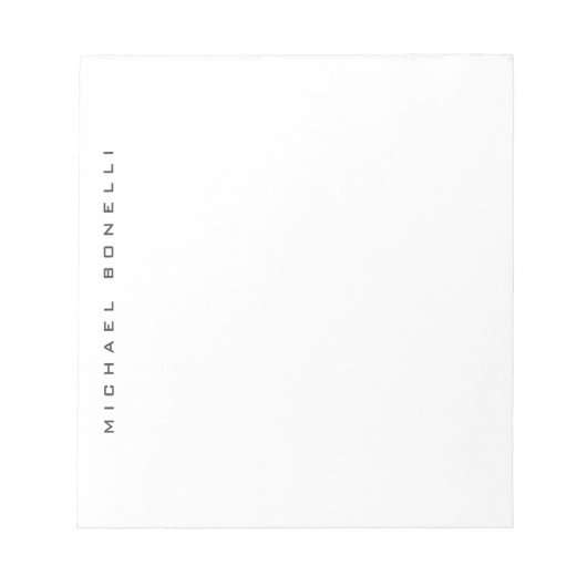 Moderne Creatieve Trendy Witte Naam Toevoegen Notitieblok (Voorkant)