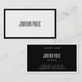 Moderne, creatieve zwarte en witte Professional-pl Visitekaartje (Voorkant / Achterkant)