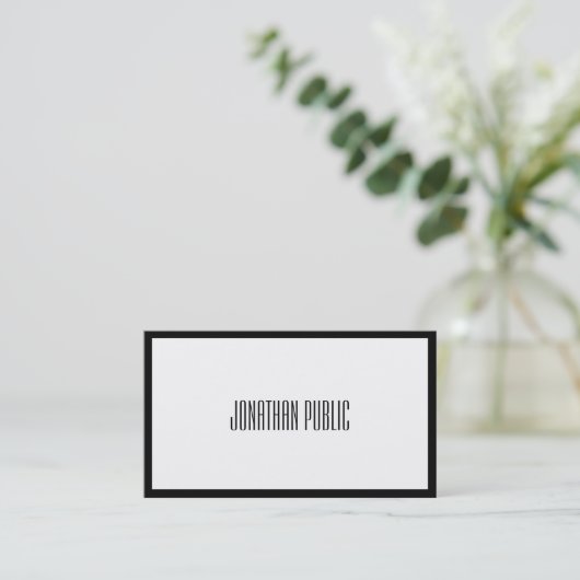 Moderne, creatieve zwarte en witte Professional-pl Visitekaartje (Staand voorkant)