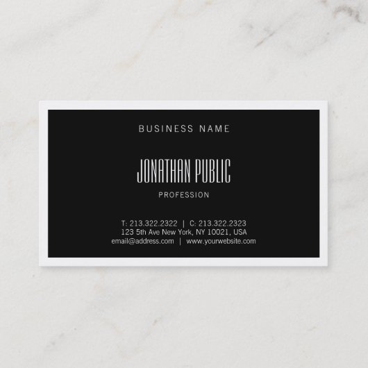 Moderne, creatieve zwarte en witte Professional-pl Visitekaartje (Achterkant)