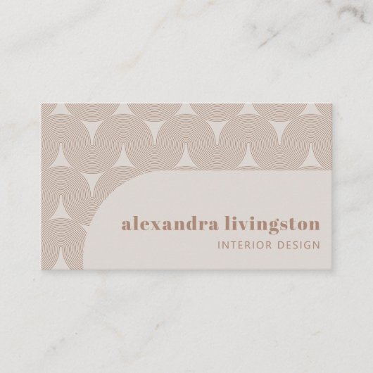 Moderne Creative Abstract Beige Tan Professional Visitekaartje (Voorkant)