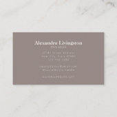 Moderne Creative Art Deco Taupe Brown Professional Visitekaartje (Achterkant)