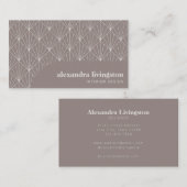 Moderne Creative Art Deco Taupe Brown Professional Visitekaartje (Voorkant / Achterkant)