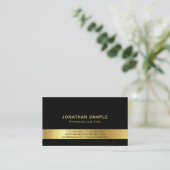 Moderne Creative Black en Gold Sjabloon Luxe Visitekaartje (Staand voorkant)