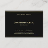 Moderne Creative Black Gold Sjabloon Luxe Classy Visitekaartje (Voorkant)