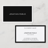 Moderne Creative Black White Professional elegant Visitekaartje (Voorkant / Achterkant)
