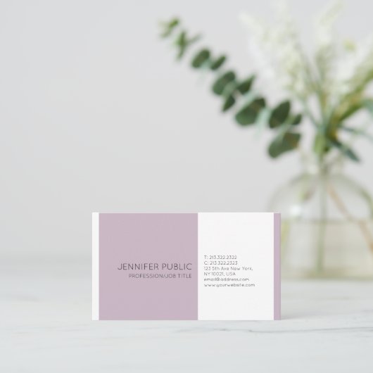 Moderne Creative Chic Plain Elegant Visitekaartje (Staand voorkant)