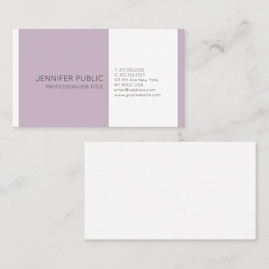 Moderne Creative Chic Plain Elegant Visitekaartje (Voorkant / Achterkant)