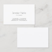 Moderne Creative Clean Design Trendy White Plain Visitekaartje (Voorkant / Achterkant)