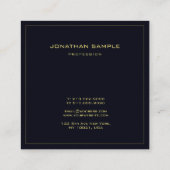 Moderne Creative Design Elegant Black Gold Sjabloo Vierkante Visitekaartje (Achterkant)