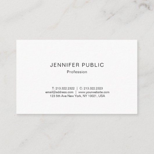 Moderne Creative Design Gold White Professional Visitekaartje (Achterkant)