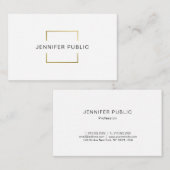 Moderne Creative Design Gold White Professional Visitekaartje (Voorkant / Achterkant)