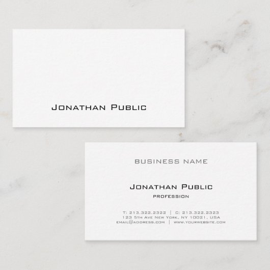 Moderne Creative Design Slank Plain Trendy Visitekaartje (Voorkant / Achterkant)