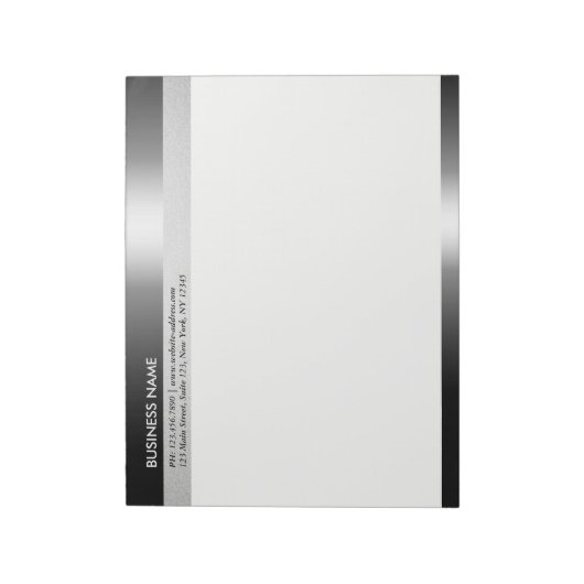Moderne Creative Designer voor Chic Black & Silver Notitieblok (Linkerzijde)