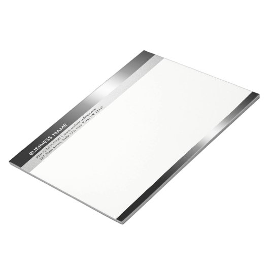 Moderne Creative Designer voor Chic Black & Silver Notitieblok (Schuin)