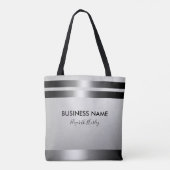 Moderne Creative Designer voor Chic Black & Silver Tote Bag (Achterkant)