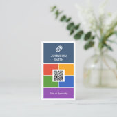 Moderne Creative Flat Metro Stijl met QR Code Visitekaartje (Staand voorkant)
