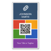Moderne Creative Flat Metro Stijl met QR Code Visitekaartje Magneet (Voorkant Verticaal)