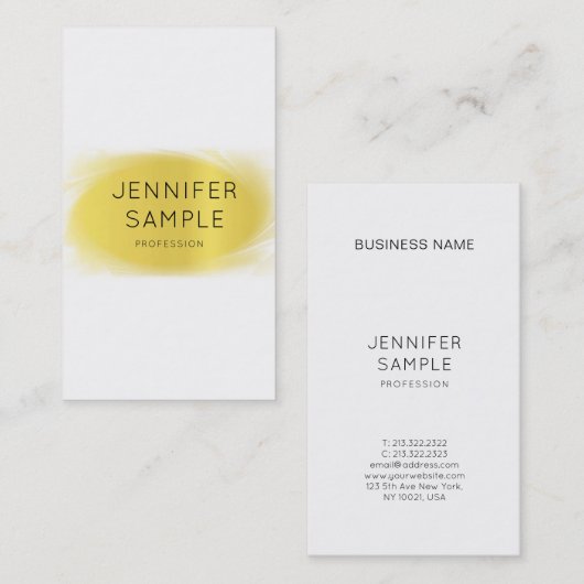 Moderne Creative Gold Design Professional-laptop Visitekaartje (Voorkant / Achterkant)