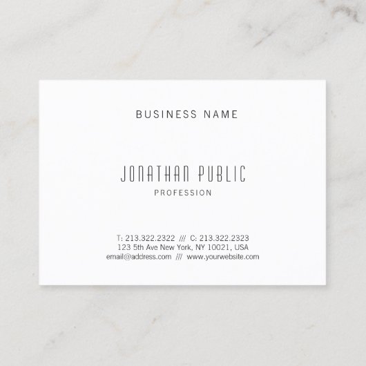 Moderne Creative Minimal Design Professional Trend Visitekaartje (Achterkant)