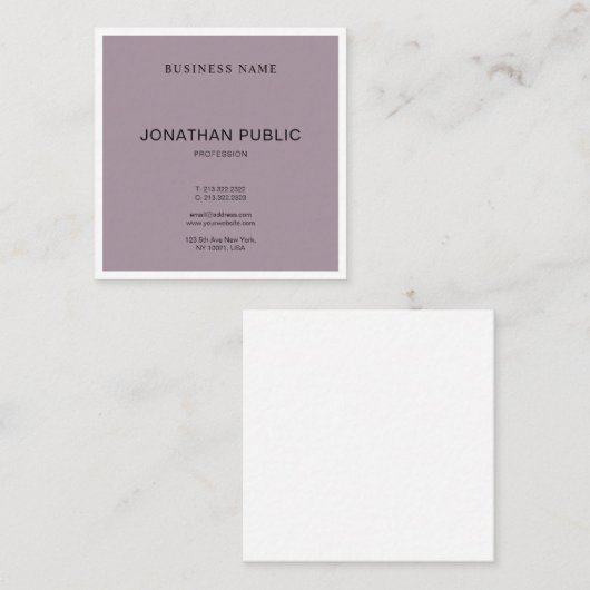 Moderne Creative Minimal Design Trendy Platform Vierkante Visitekaartje (Voorkant / Achterkant)