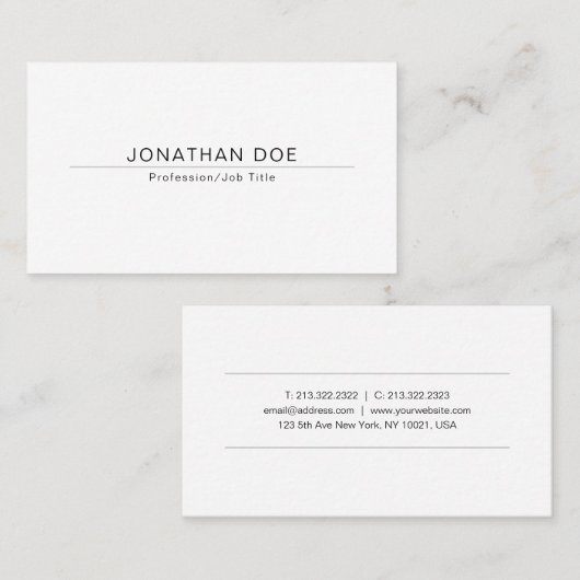 Moderne Creative Minimal Design Trendy Platform Visitekaartje (Voorkant / Achterkant)