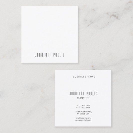 Moderne Creative Minimal Sjabloon Professional Chi Vierkante Visitekaartje (Voorkant / Achterkant)