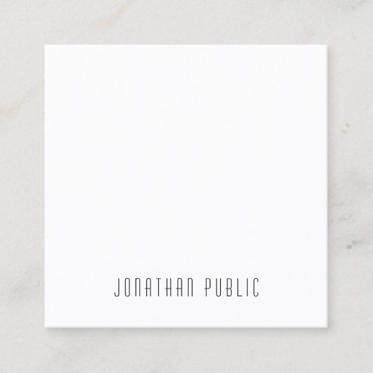 Moderne Creative Minimal Sjabloon Professional Chi Vierkante Visitekaartje (Voorkant)